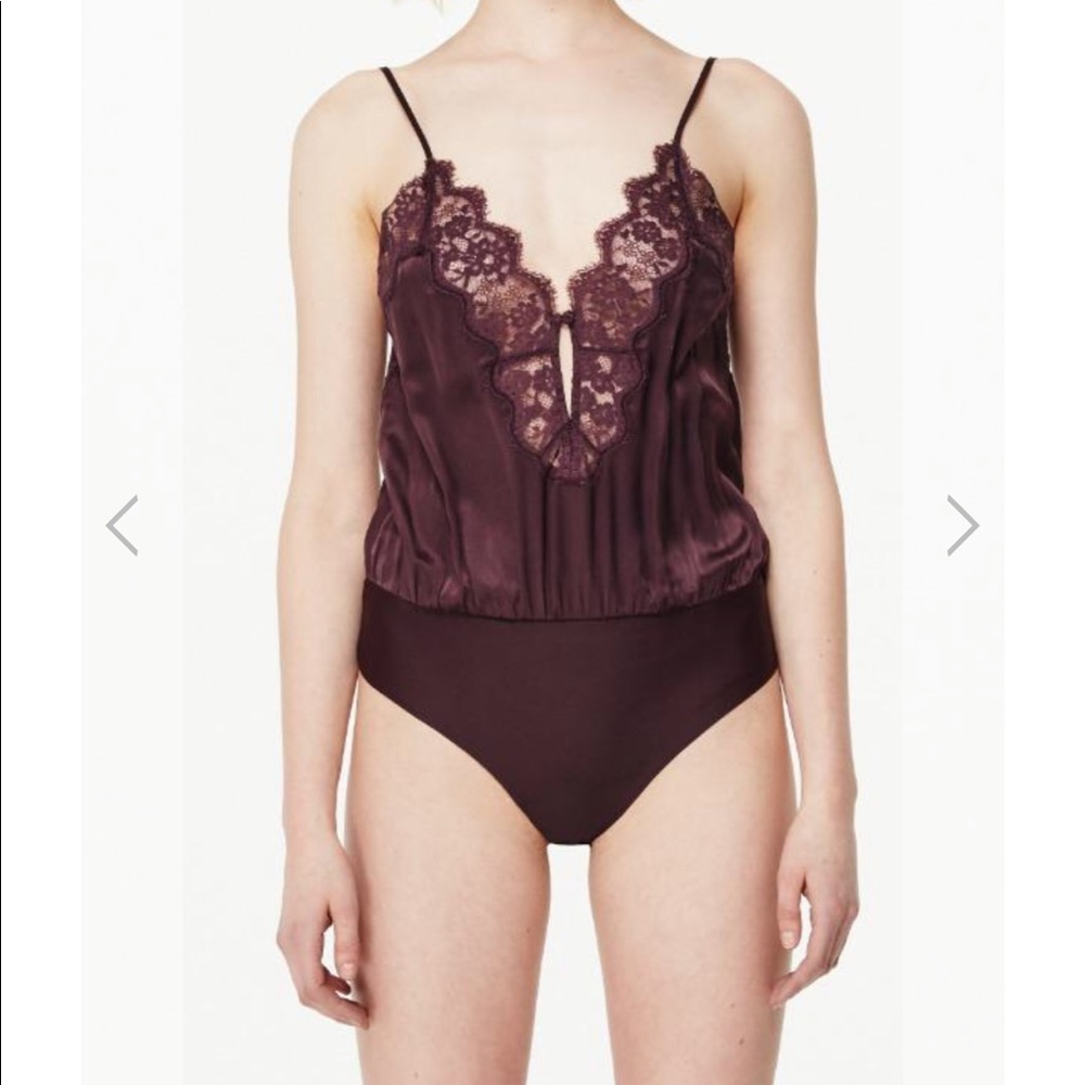 CAMI NYC Aubergine Daphne Bodysuit